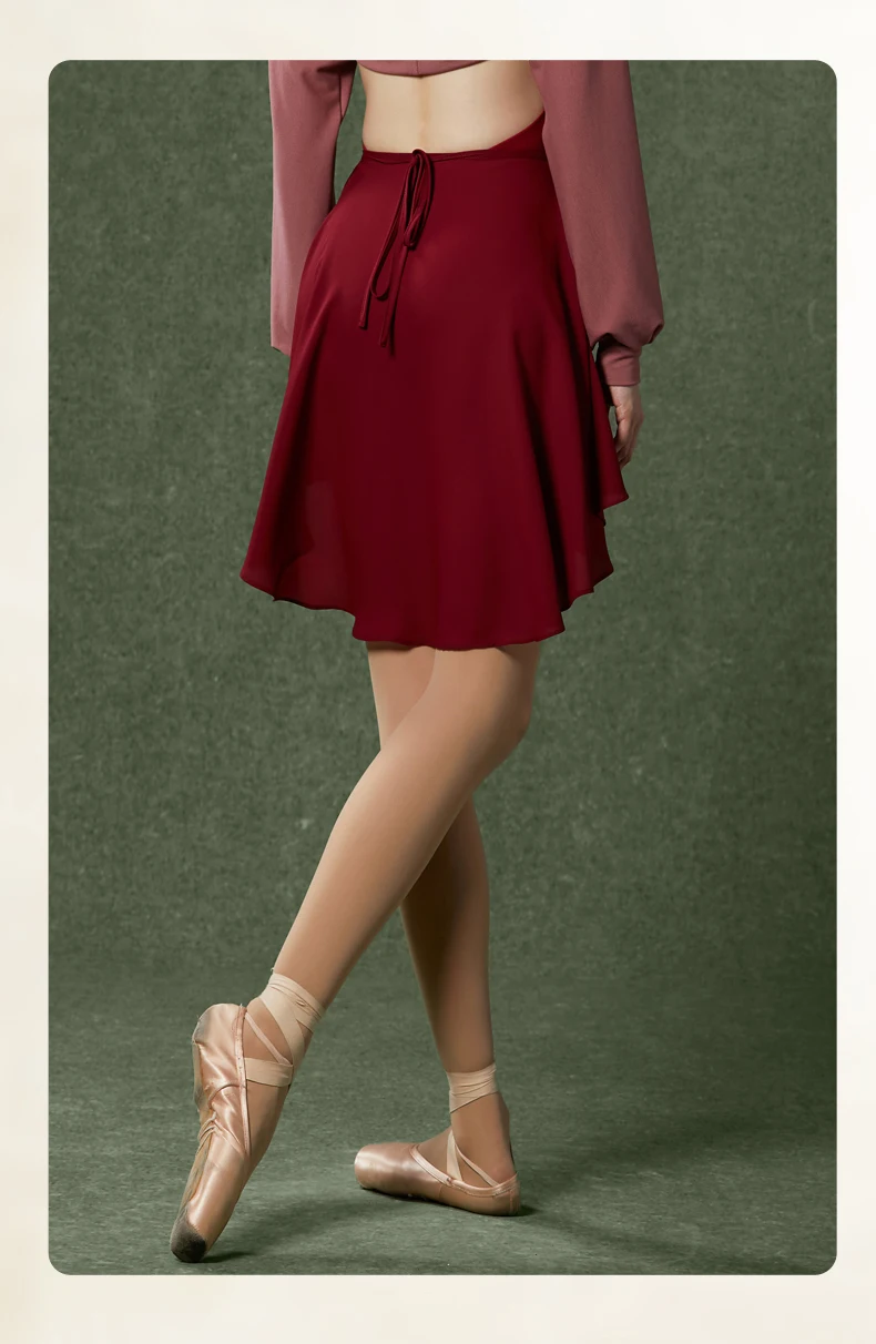 Ballet Dance Skirt Lace-Up One-Piece Skirt Dance Student Art Test Body Lotus Leaf Gauze Skirt Chiffon Skirt Tights Teacher Skirt