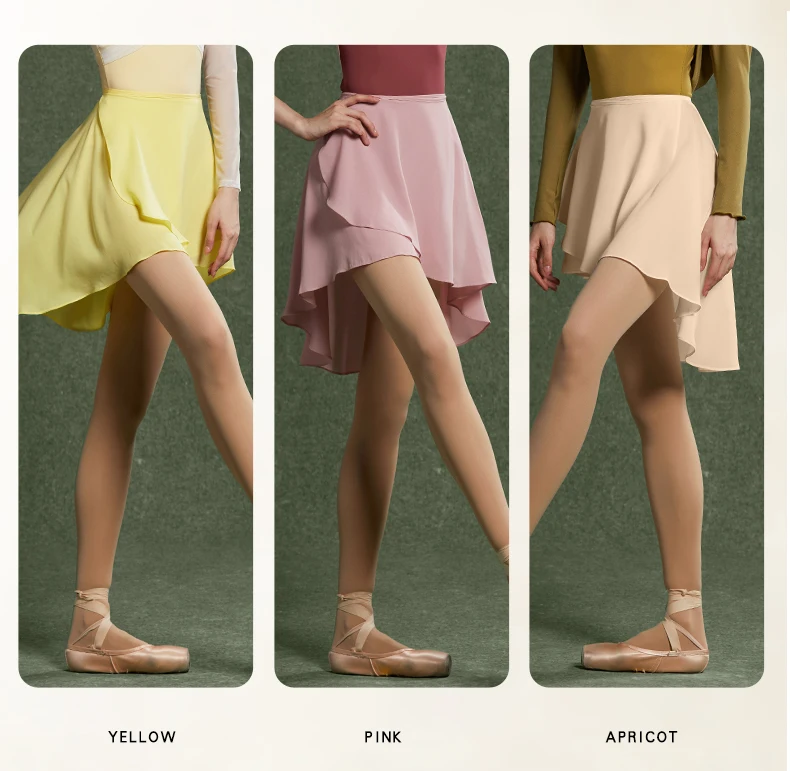 Ballet Dance Skirt Lace-Up One-Piece Skirt Dance Student Art Test Body Lotus Leaf Gauze Skirt Chiffon Skirt Tights Teacher Skirt