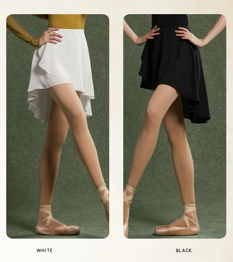 Ballet Dance Skirt Lace-Up One-Piece Skirt Dance Student Art Test Body Lotus Leaf Gauze Skirt Chiffon Skirt Tights Teacher Skirt
