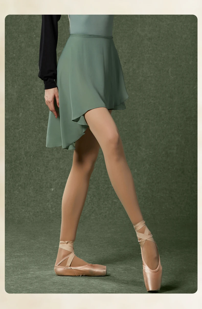 Ballet Dance Skirt Lace-Up One-Piece Skirt Dance Student Art Test Body Lotus Leaf Gauze Skirt Chiffon Skirt Tights Teacher Skirt