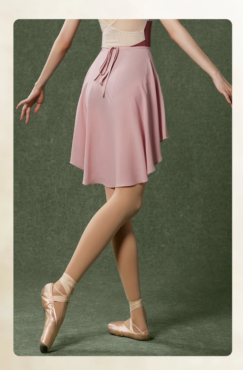 Ballet Dance Skirt Lace-Up One-Piece Skirt Dance Student Art Test Body Lotus Leaf Gauze Skirt Chiffon Skirt Tights Teacher Skirt