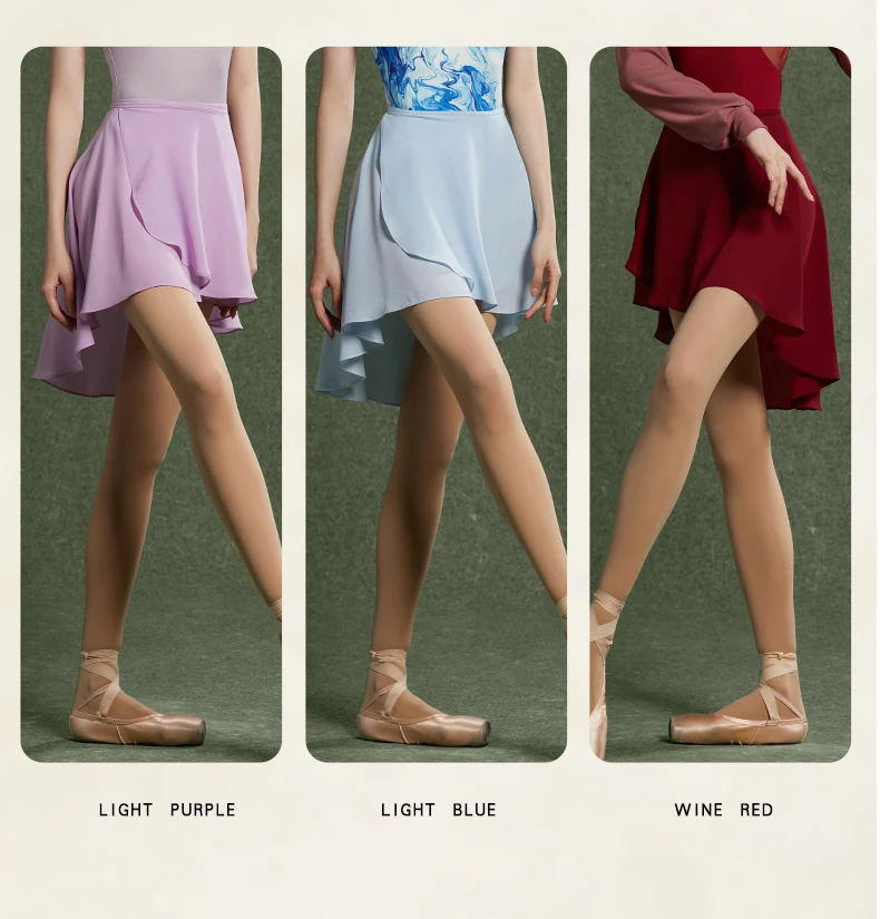 Ballet Dance Skirt Lace-Up One-Piece Skirt Dance Student Art Test Body Lotus Leaf Gauze Skirt Chiffon Skirt Tights Teacher Skirt