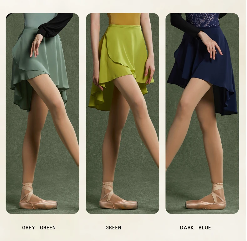 Ballet Dance Skirt Lace-Up One-Piece Skirt Dance Student Art Test Body Lotus Leaf Gauze Skirt Chiffon Skirt Tights Teacher Skirt