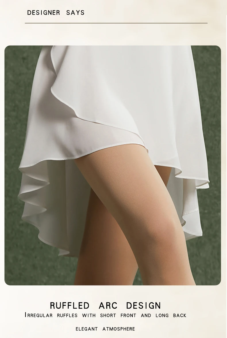 Ballet Dance Skirt Lace-Up One-Piece Skirt Dance Student Art Test Body Lotus Leaf Gauze Skirt Chiffon Skirt Tights Teacher Skirt