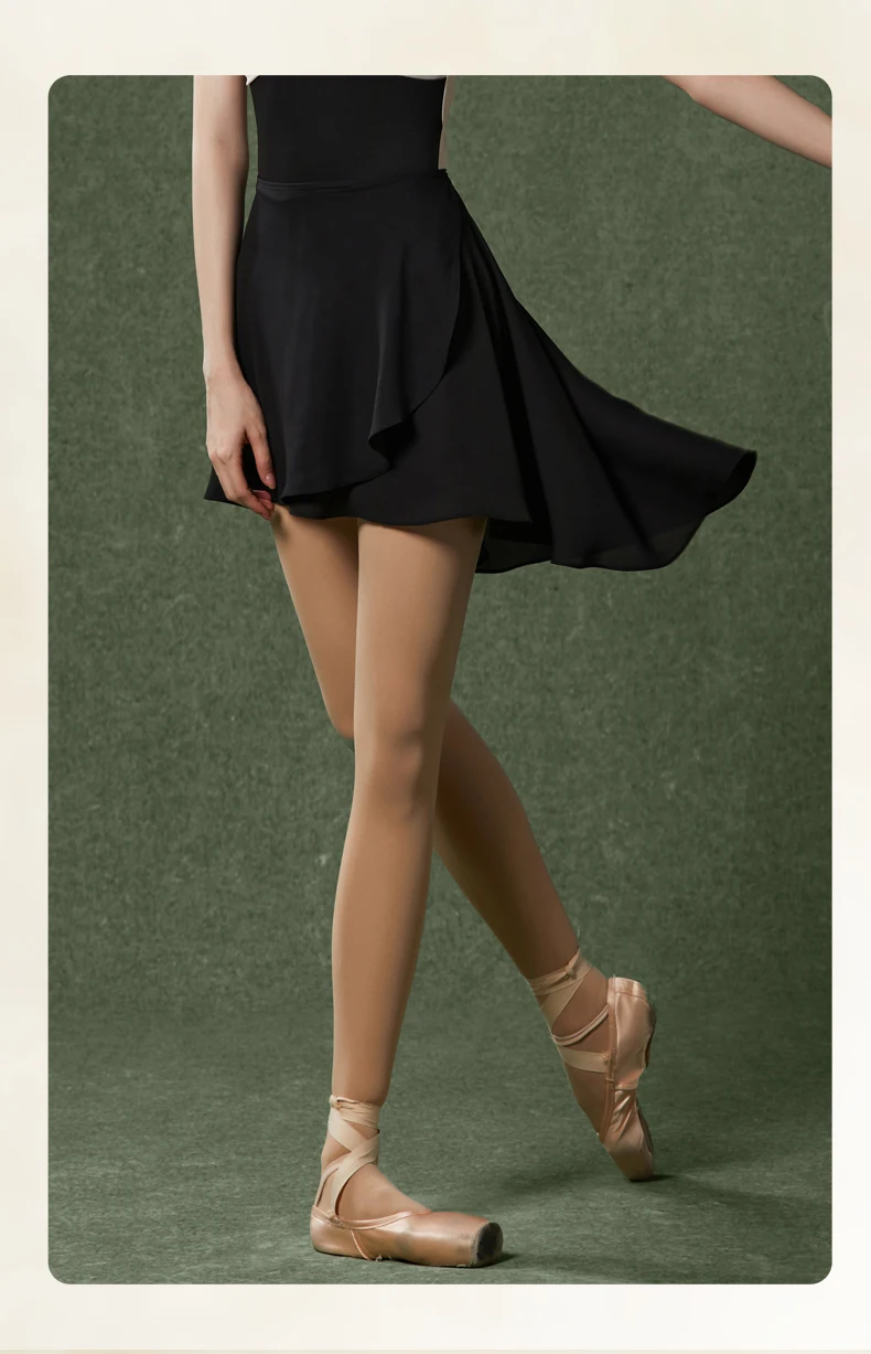 Ballet Dance Skirt Lace-Up One-Piece Skirt Dance Student Art Test Body Lotus Leaf Gauze Skirt Chiffon Skirt Tights Teacher Skirt