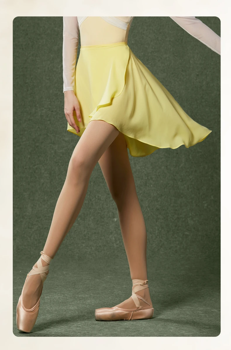 Ballet Dance Skirt Lace-Up One-Piece Skirt Dance Student Art Test Body Lotus Leaf Gauze Skirt Chiffon Skirt Tights Teacher Skirt