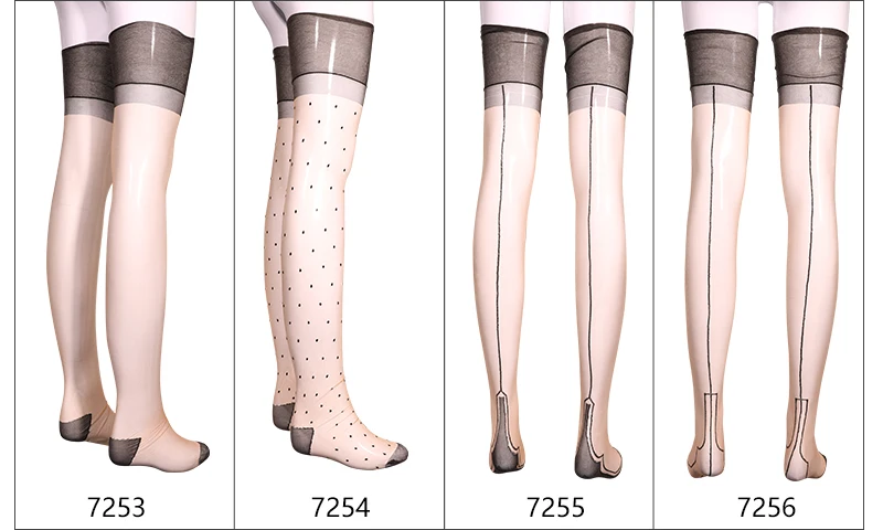 Vintage Ultra-thin Thigh High Socks Women's See Through Sexy Stockings Night Club Non-elastic Over Knee Hosiery For Garter Belt