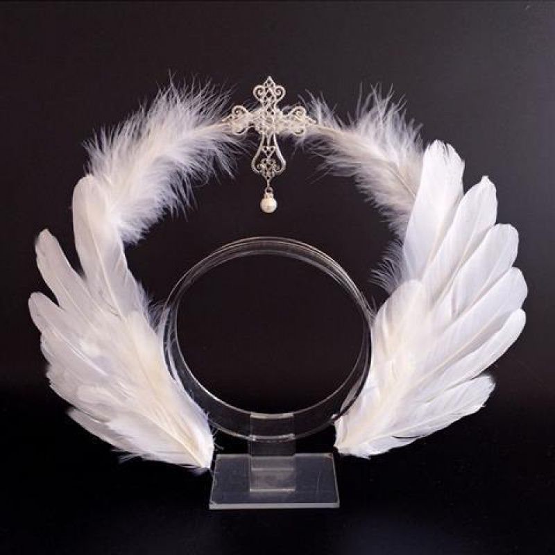 Angel Feather Wings Gothic Lolita Virgin Halo Crown Headband Vintage Church Mary Baroque Tiara Cosplay Kawaii Accessories