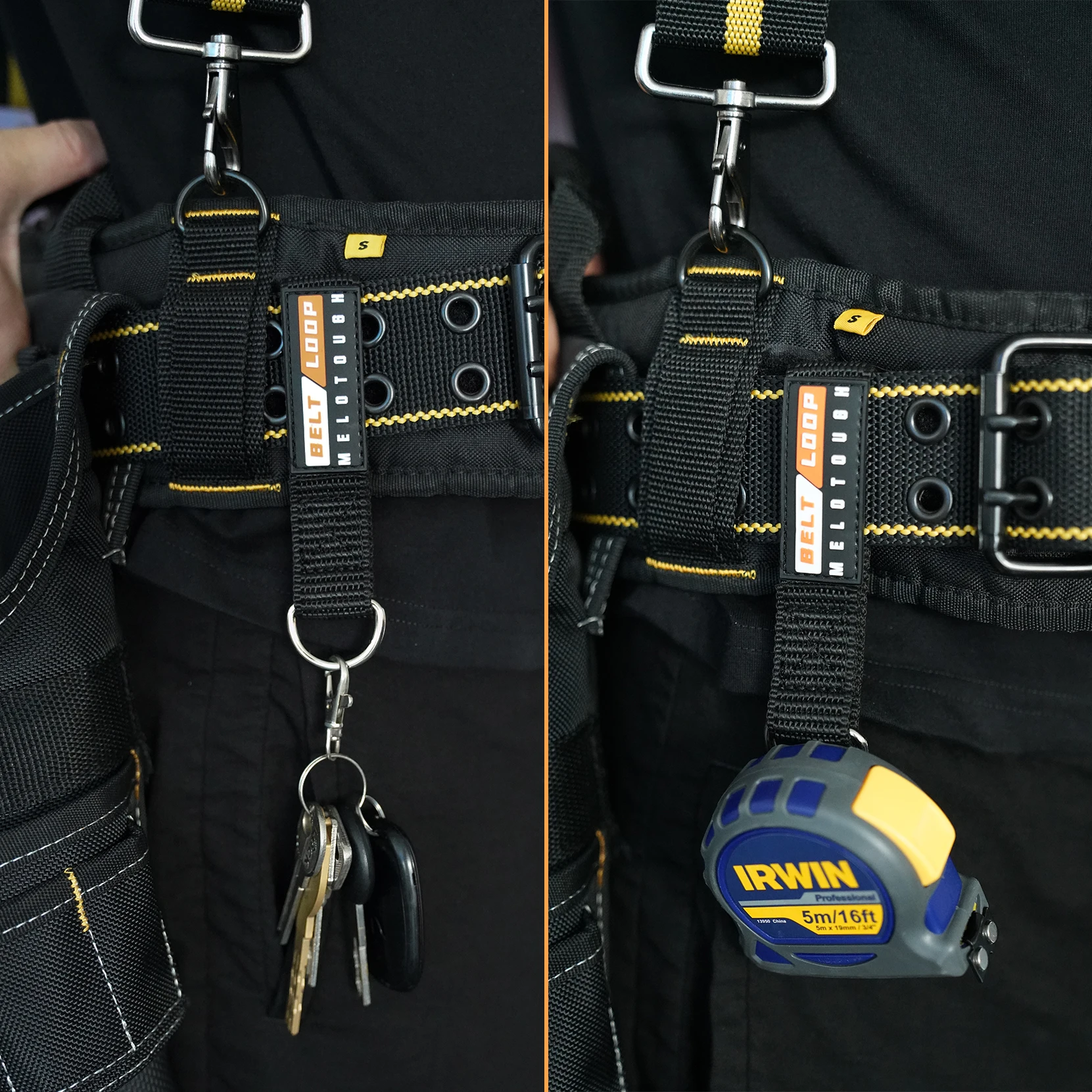 MELOTOUGH Suspender Loop Attachment Suspenders Straps Belt Padder Tool Belt Loop fit 2.25 inch Tool Belt Connectors 4 pack