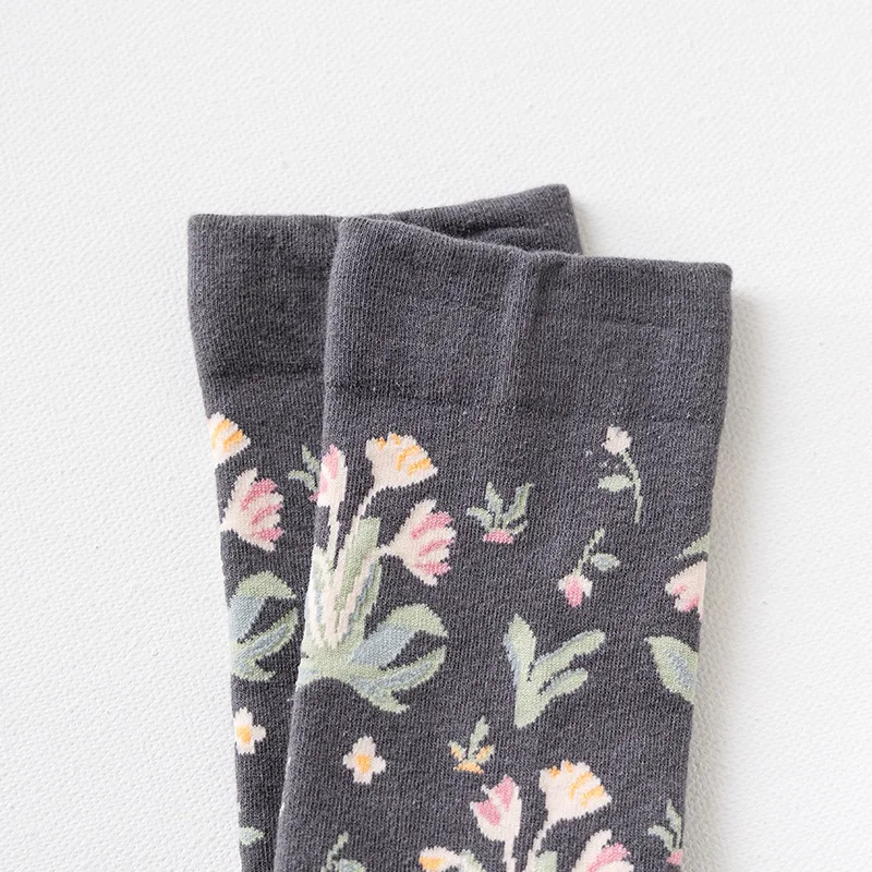 Cotton Retro Style Oil Painting Abstract Leg Medias Long Socks Women Over KneeThigh High Stockings Ladies Girls Warm Knee Socks