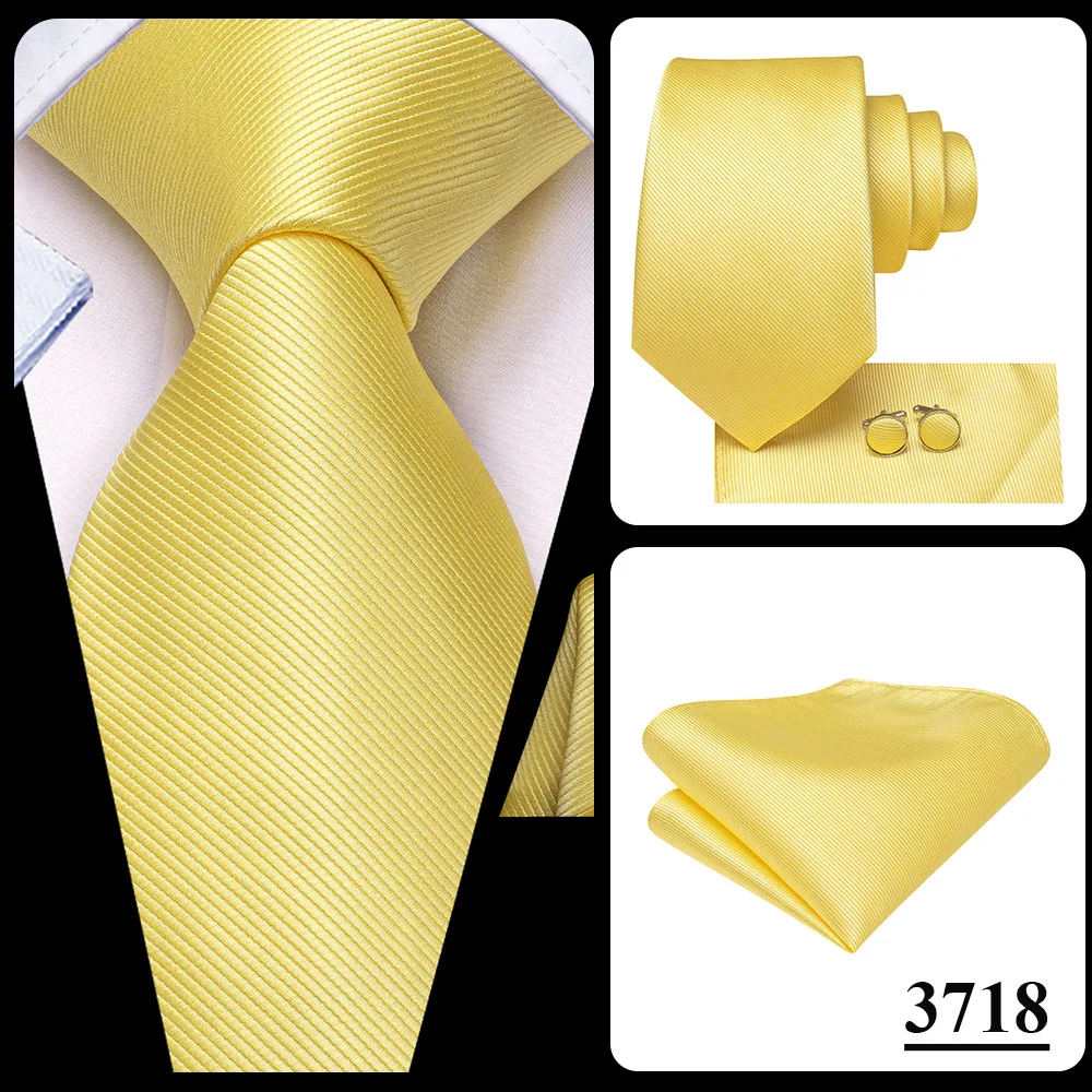 2026 New Design Yellow Gold Paisley Fashion Brand Tie for Men Wedding Party Necktie Handky Cufflinks Gift Wholesale Hi-Tie