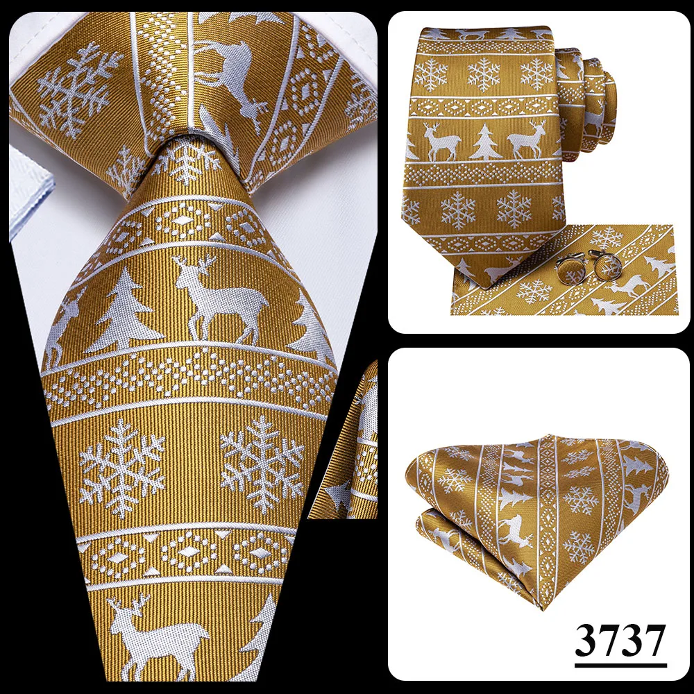 2026 New Design Yellow Gold Paisley Fashion Brand Tie for Men Wedding Party Necktie Handky Cufflinks Gift Wholesale Hi-Tie