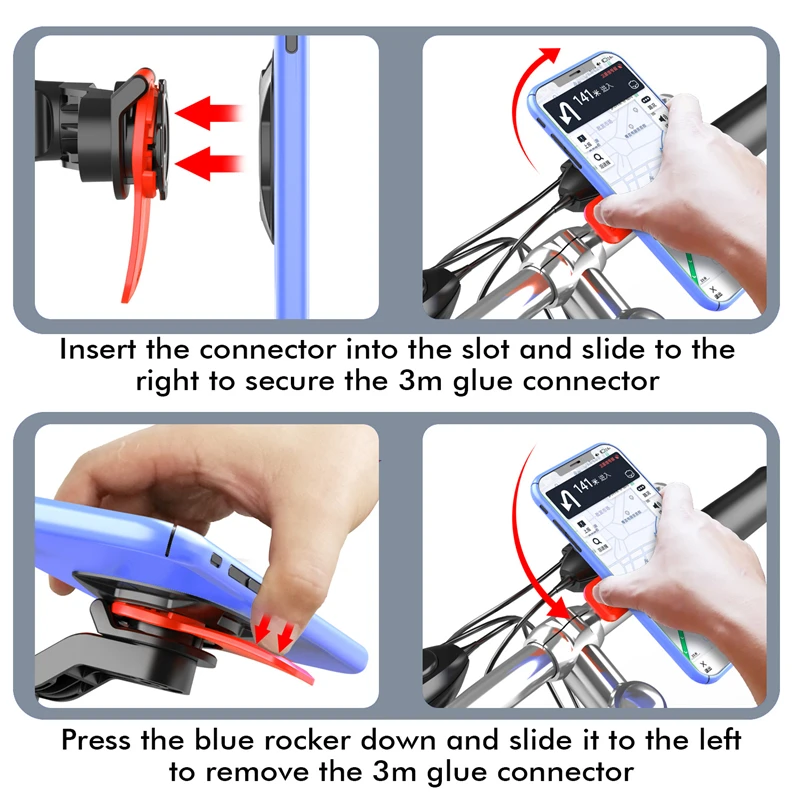 Motorcycle Bicycle Phone Holder Absorber Cellphone Stand Adjustable Bike Support MTB Handlebar Lock Anti-shake Damper Accessorie