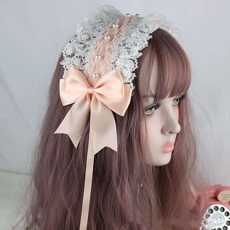 Cosplay Anime Lolita Kawaii Cat Ears Lace Bow Headband KC Hair Band Anime Cute Girl Maid Headdress Hair Accessories Head Wrap