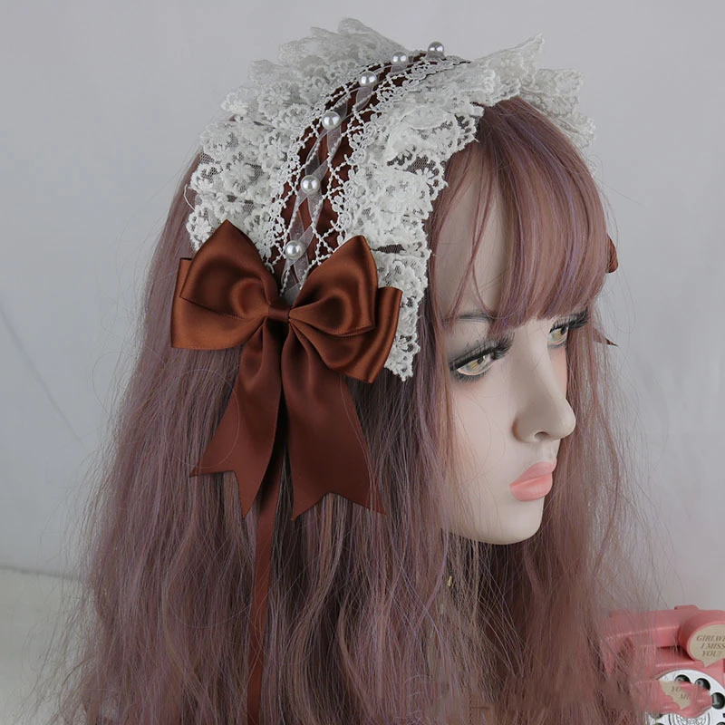 Cosplay Anime Lolita Kawaii Cat Ears Lace Bow Headband KC Hair Band Anime Cute Girl Maid Headdress Hair Accessories Head Wrap
