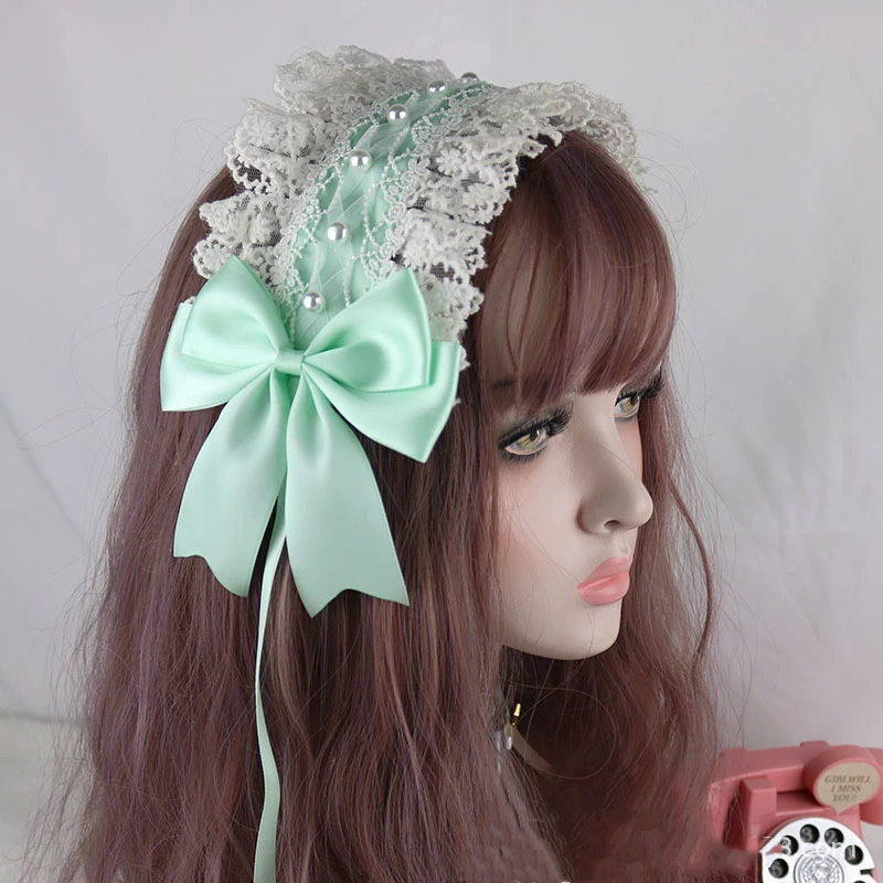 Cosplay Anime Lolita Kawaii Cat Ears Lace Bow Headband KC Hair Band Anime Cute Girl Maid Headdress Hair Accessories Head Wrap