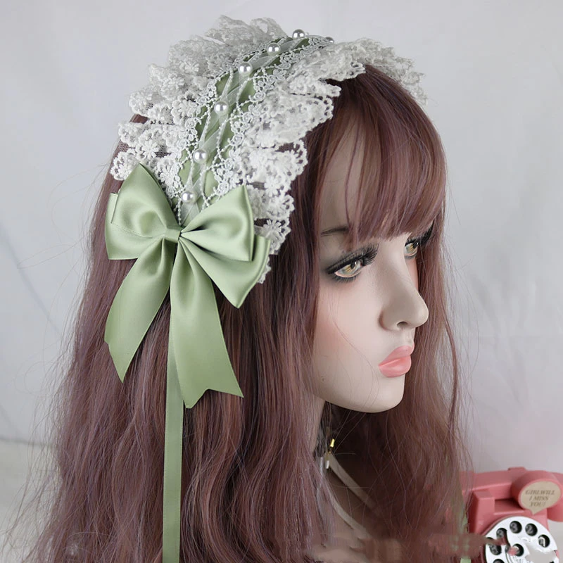 Cosplay Anime Lolita Kawaii Cat Ears Lace Bow Headband KC Hair Band Anime Cute Girl Maid Headdress Hair Accessories Head Wrap