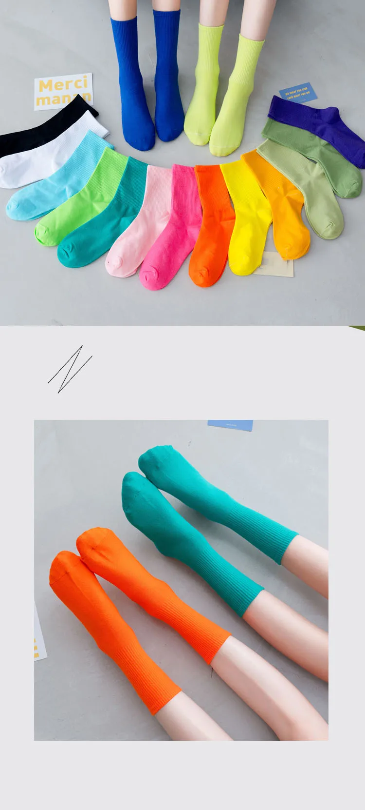 CHAOZHU Ins Fashion 40+ Colors Combed Cotton Skateboard Women Men Socks Unisex Stretch Soft 4 Seasons Fit Basic Daily Sock
