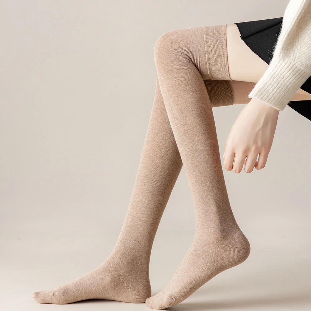 Salina Women's Socks Cotton Tube Over The Knee Winter Spring New Year Solid Color Fashion Personality Leisure Sports Comfortable