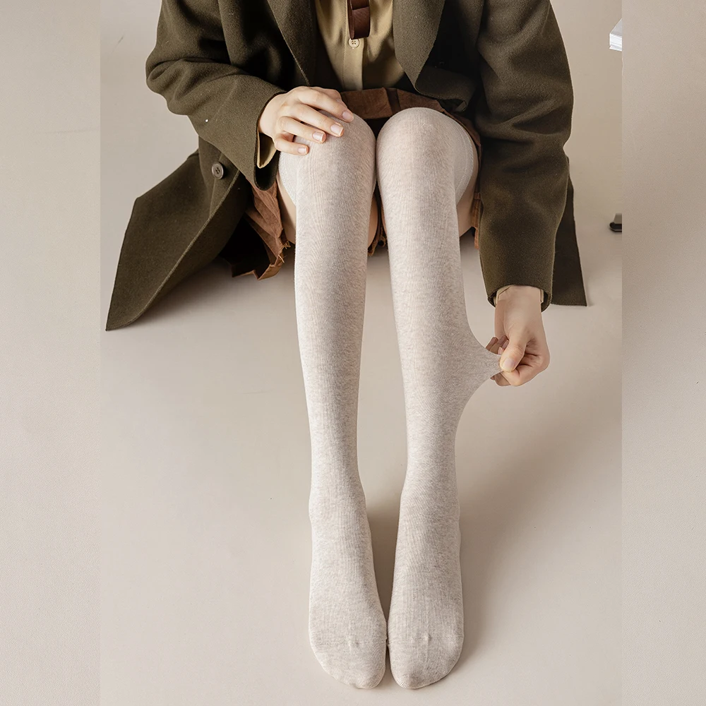 Salina Women's Socks Cotton Tube Over The Knee Winter Spring New Year Solid Color Fashion Personality Leisure Sports Comfortable