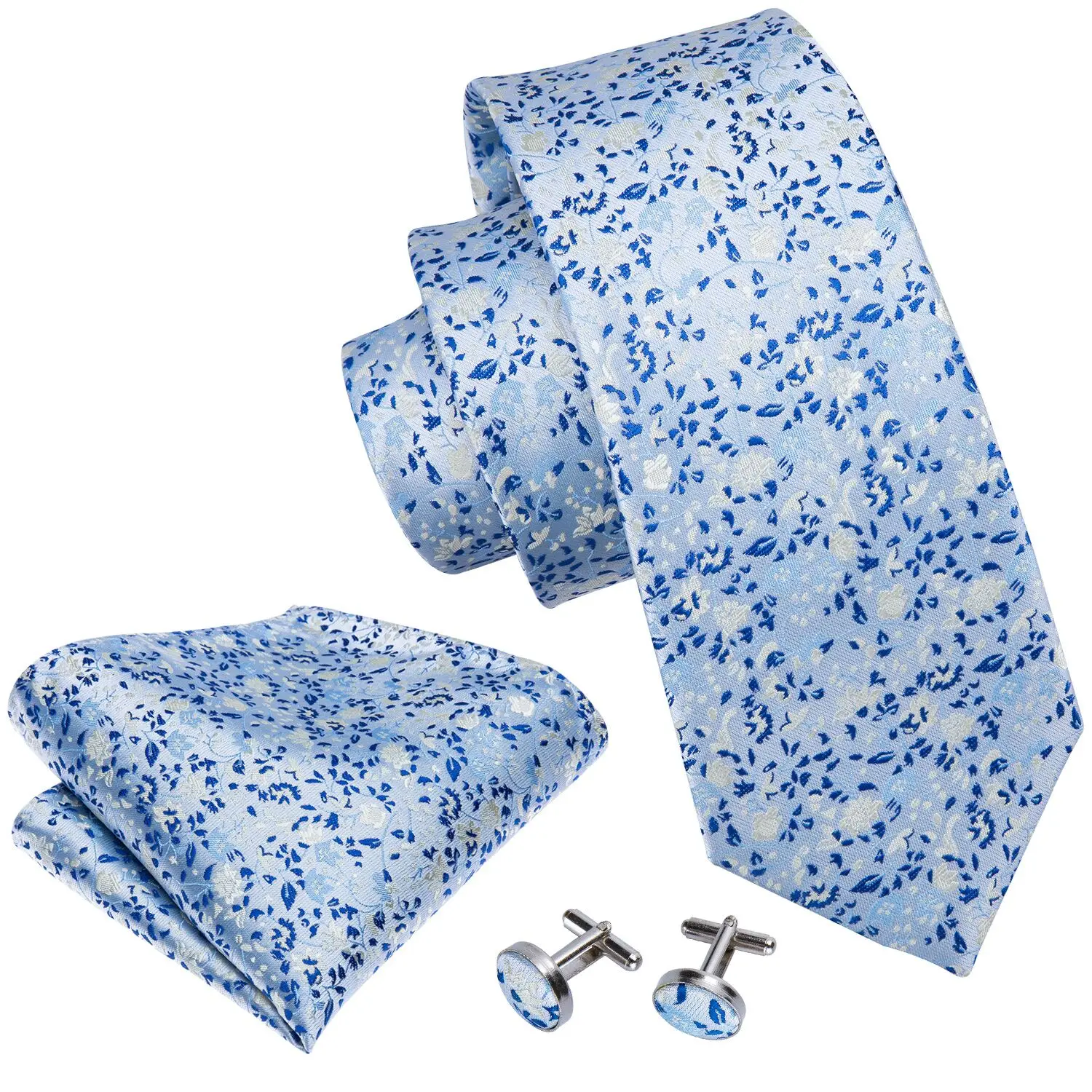 Red Print Men Tie Set Silk Jacquard Floral Wedding Business Necktie Handkerchief Cufflinks 30 Colours Luxury Gift Barry.Wang