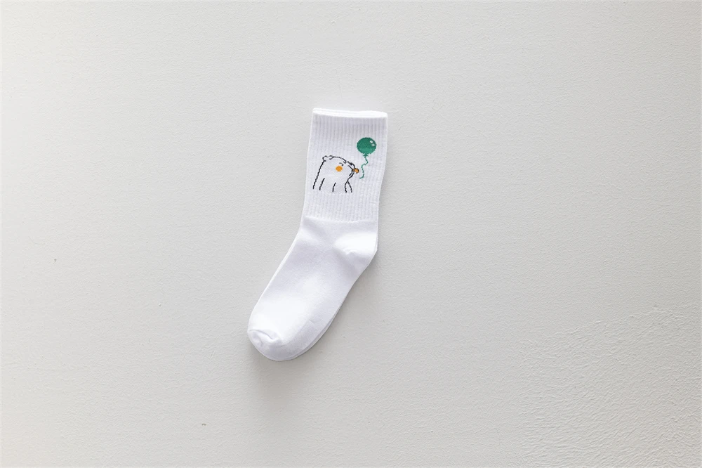 Ins New Autumn Cartoon Bear Panda Rabbit Cactus White Sports Women Soft Cotton Cute Winter Socks Kawaii Hipster Street Graffiti