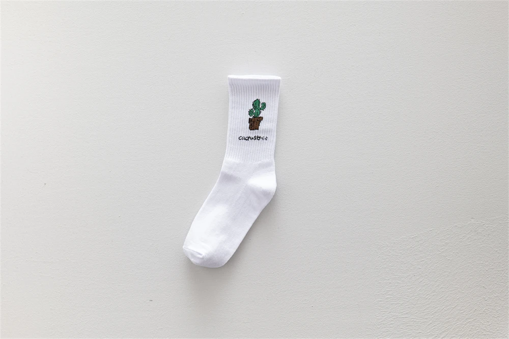 Ins New Autumn Cartoon Bear Panda Rabbit Cactus White Sports Women Soft Cotton Cute Winter Socks Kawaii Hipster Street Graffiti