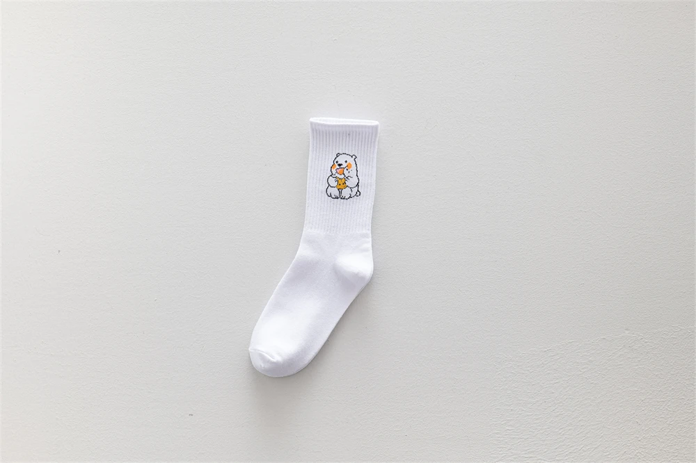 Ins New Autumn Cartoon Bear Panda Rabbit Cactus White Sports Women Soft Cotton Cute Winter Socks Kawaii Hipster Street Graffiti