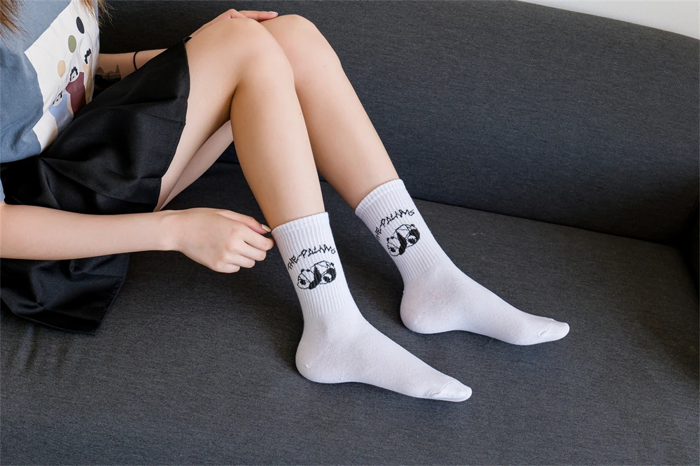 Ins New Autumn Cartoon Bear Panda Rabbit Cactus White Sports Women Soft Cotton Cute Winter Socks Kawaii Hipster Street Graffiti