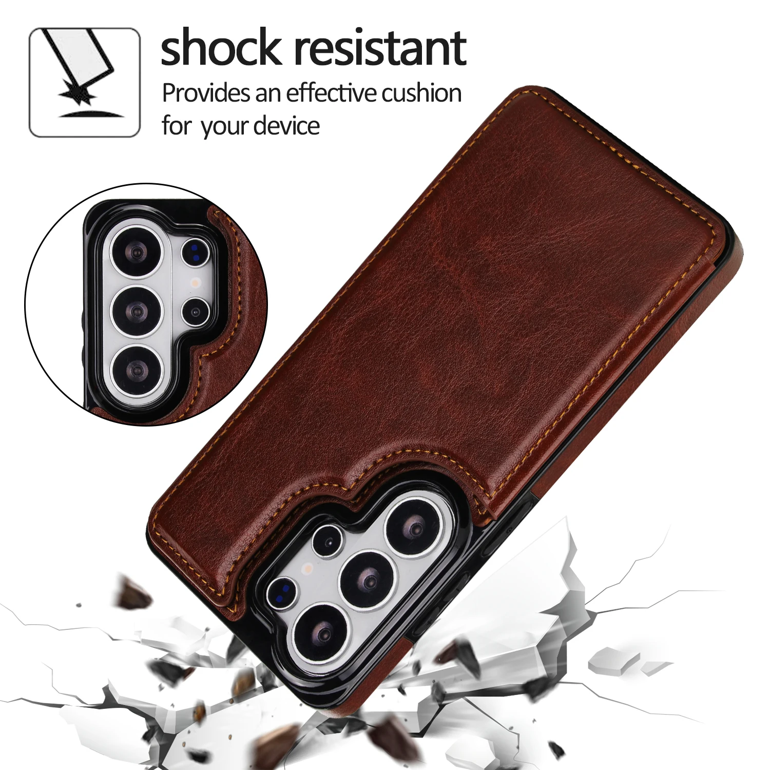 Wallet Double Button Flip Leather Case For Samsung Galaxy S26 Ultra S25 Edge S24 FE S23 A15 A16 A17 A26 A35 A36 A53 A54 A55 A56