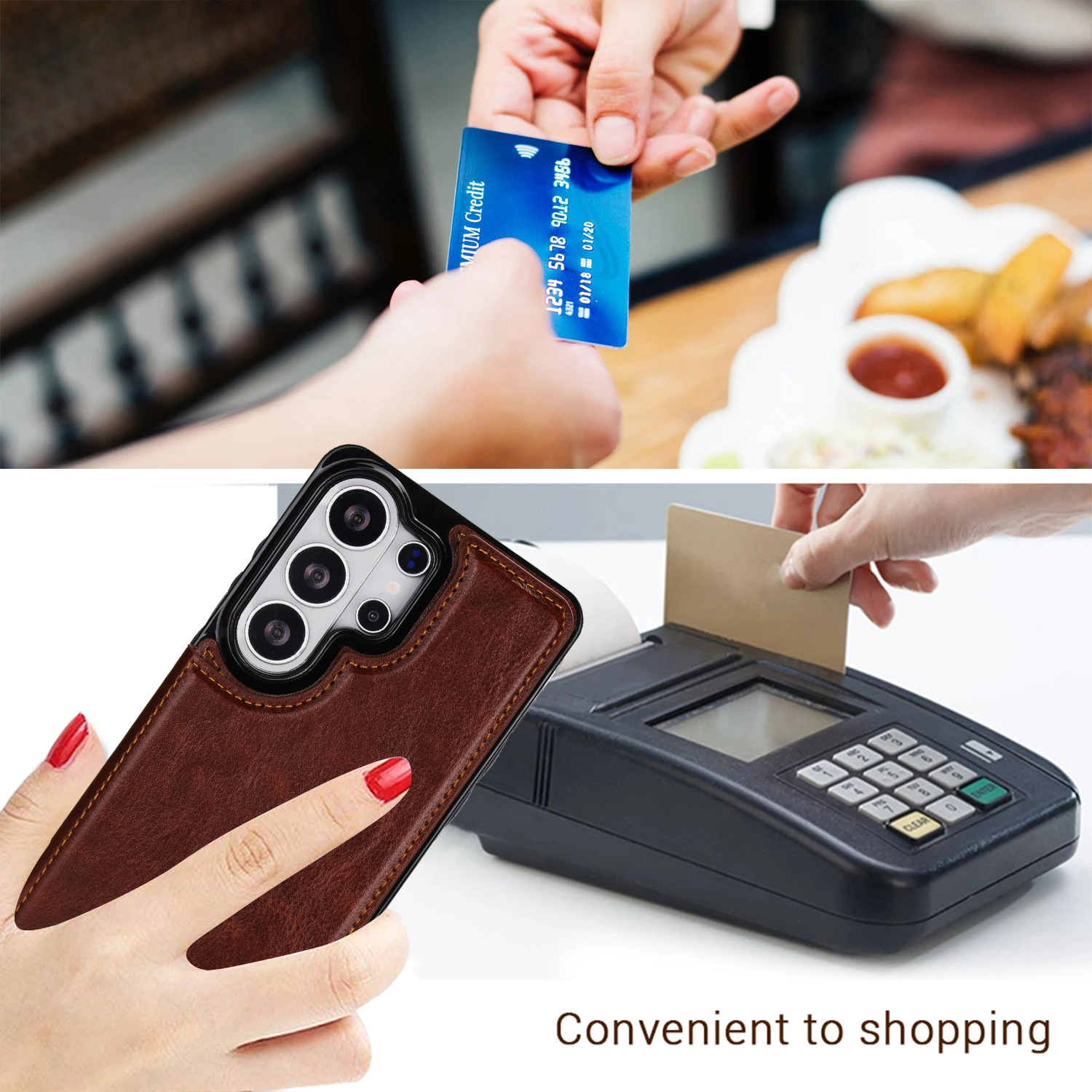 Wallet Double Button Flip Leather Case For Samsung Galaxy S26 Ultra S25 Edge S24 FE S23 A15 A16 A17 A26 A35 A36 A53 A54 A55 A56
