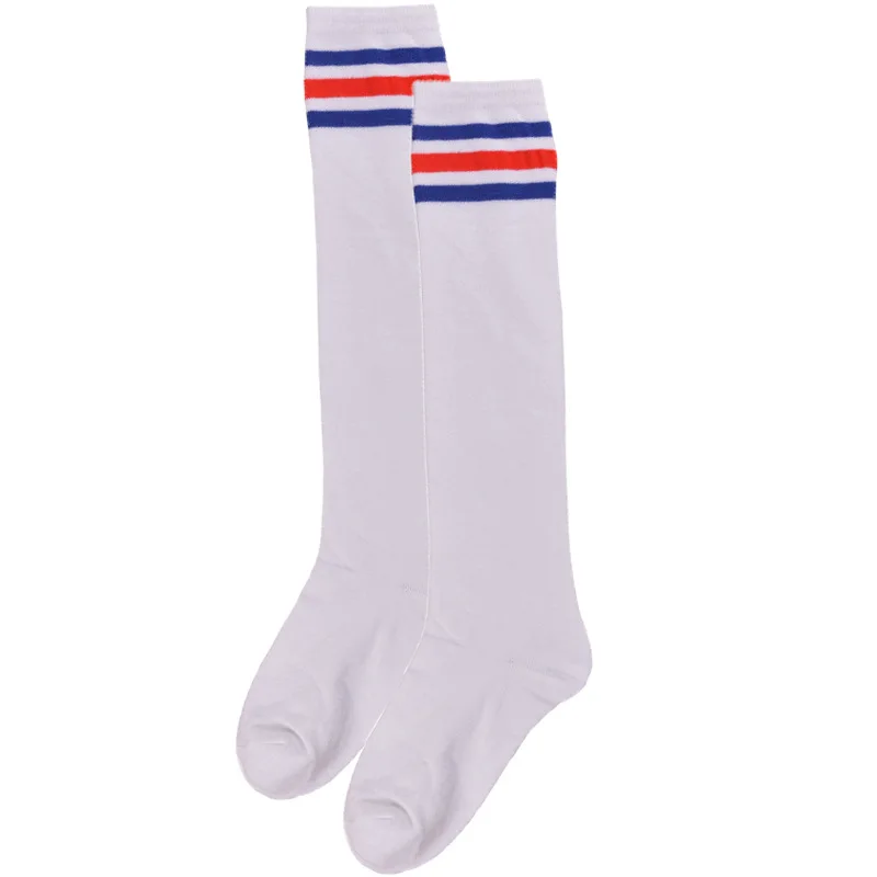 Women's Knee High Socks Streewear Harajuku Cheerleaders Black White Three-Line Striped Letter Fashion Dress Sock