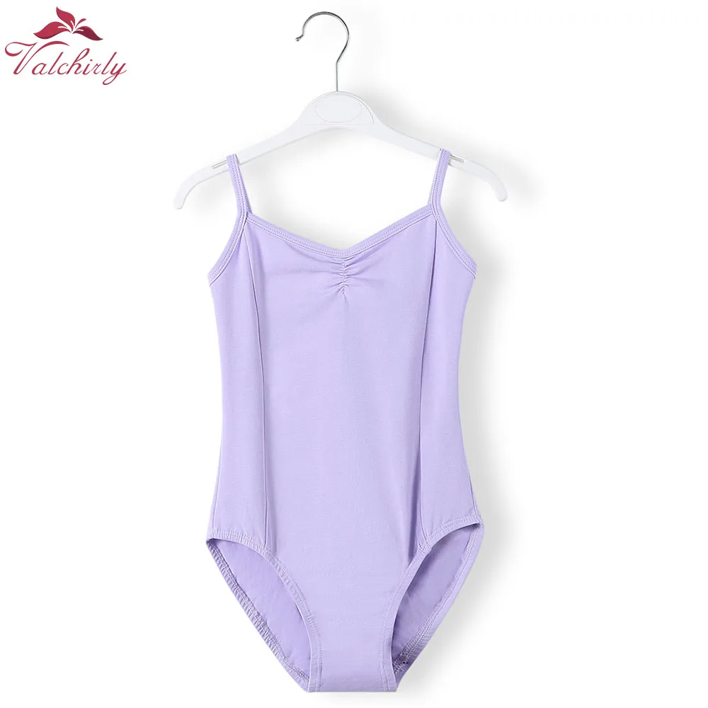 Kids Cotton Ballet Bodysuit Leotard Blue Girls Ballerina Dance Costume Clothing