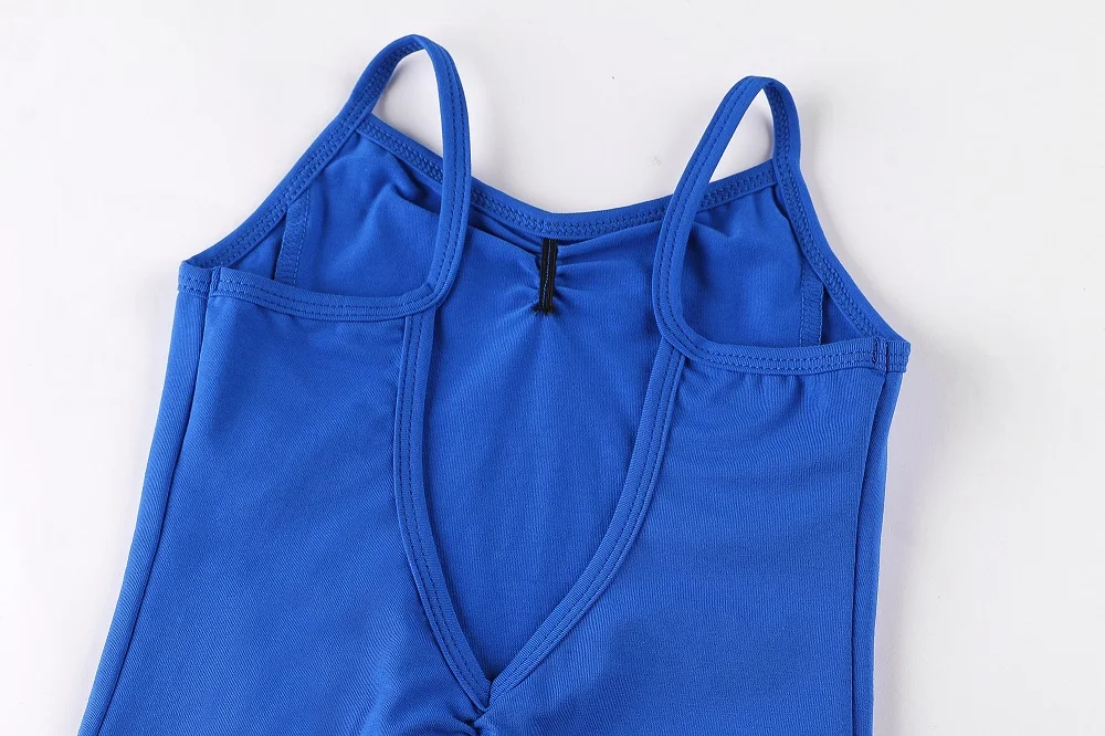 Kids Cotton Ballet Bodysuit Leotard Blue Girls Ballerina Dance Costume Clothing