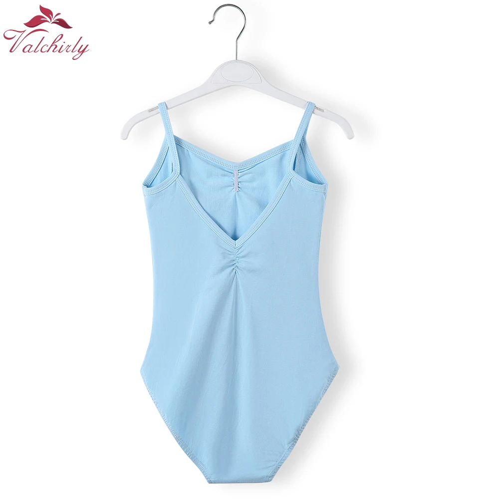 Kids Cotton Ballet Bodysuit Leotard Blue Girls Ballerina Dance Costume Clothing