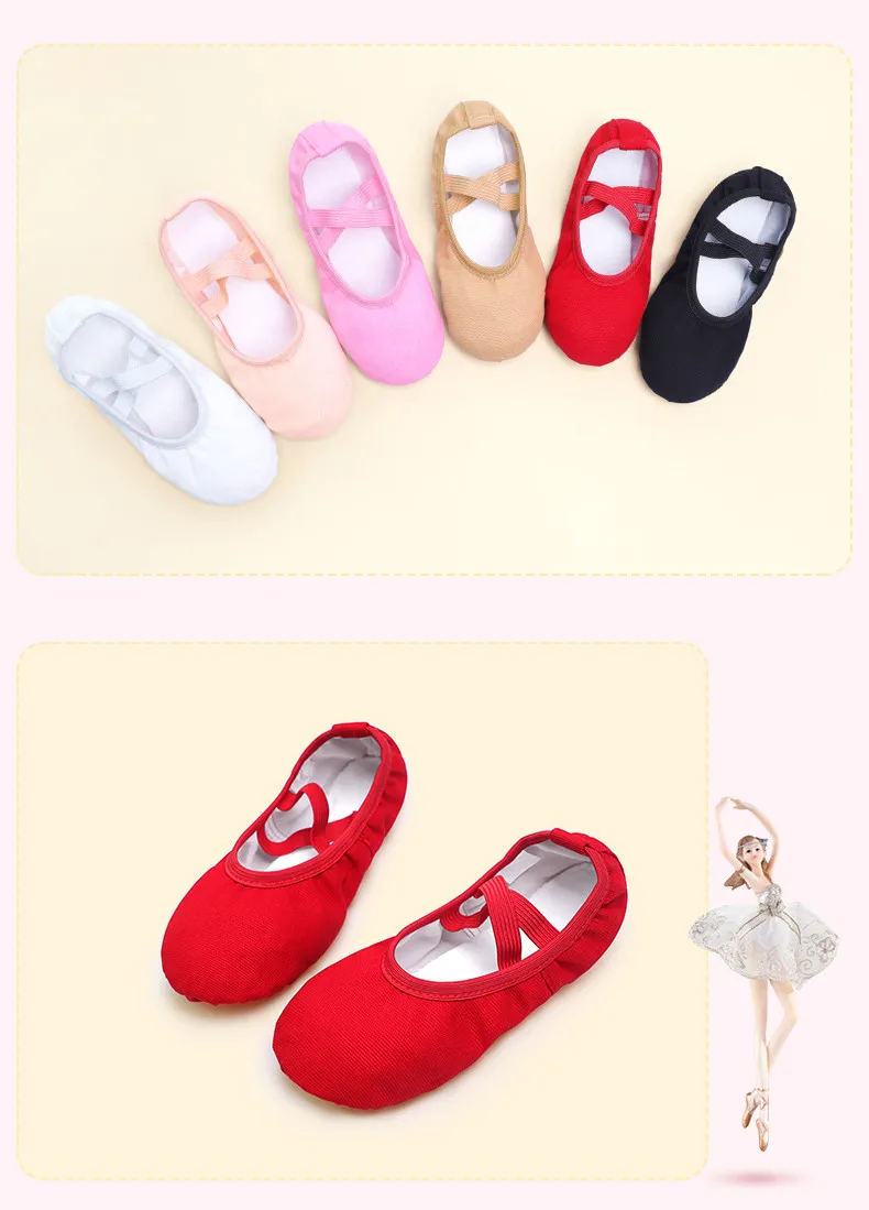 Girls Kids Pointe Shoes Dance Slippers High Quality Ballerina Practice Shoe For Ballet 6 color Ballet Dancer Professional Shoe