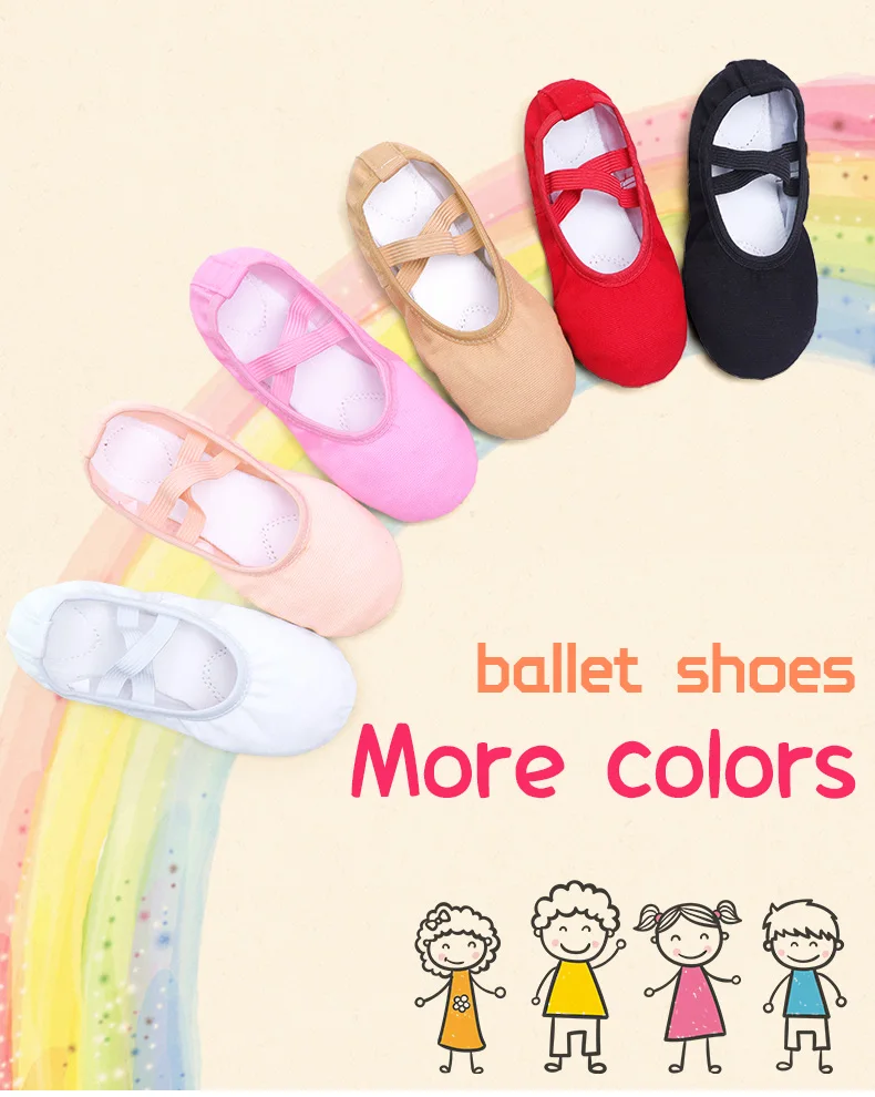 Girls Kids Pointe Shoes Dance Slippers High Quality Ballerina Practice Shoe For Ballet 6 color Ballet Dancer Professional Shoe