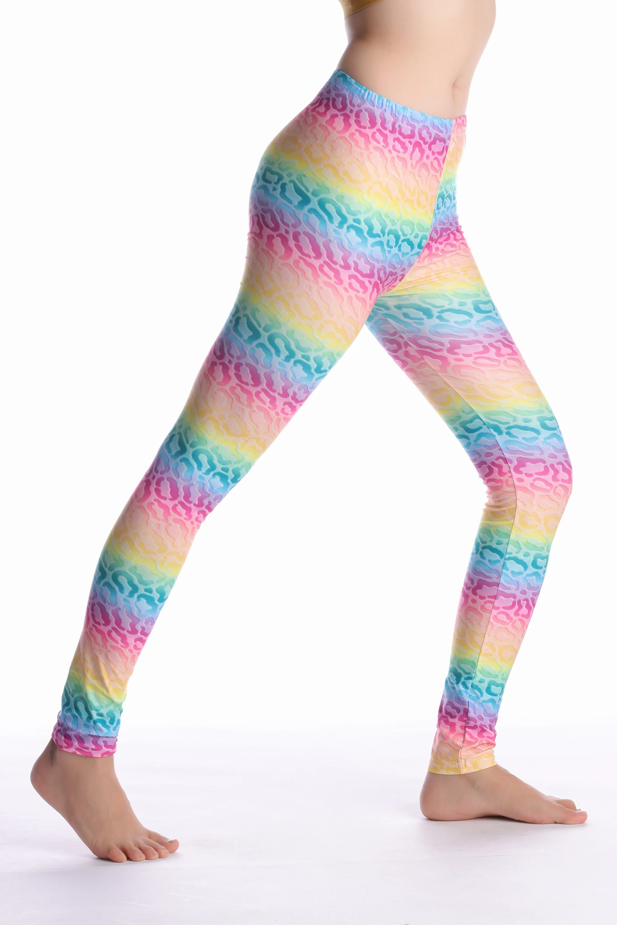 Women Leggings High Waist Cartoon Comic Beauty Print Trousers Soft Female Casual Elastic Pant