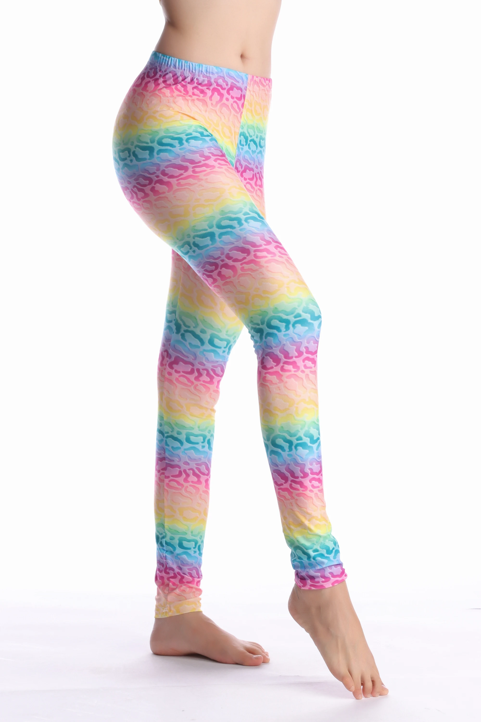 Women Leggings High Waist Cartoon Comic Beauty Print Trousers Soft Female Casual Elastic Pant