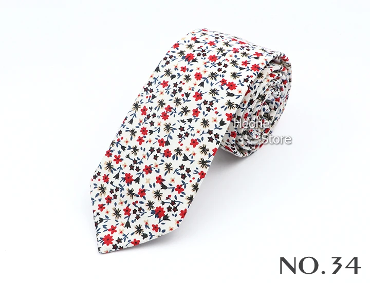 New Floral Elegant Tie For Men Women 100% Cotton Beautiful Flower Paisley Necktie Narrow Skinny Cravat Wedding Casual Corbatas