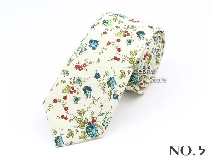 New Floral Elegant Tie For Men Women 100% Cotton Beautiful Flower Paisley Necktie Narrow Skinny Cravat Wedding Casual Corbatas