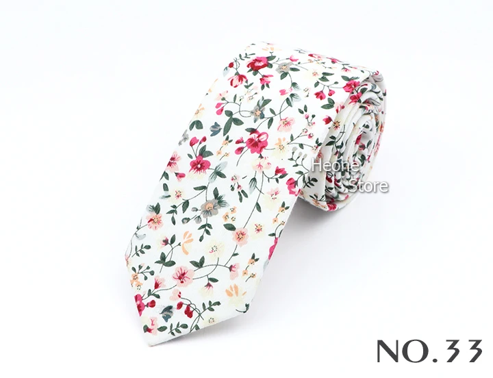 New Floral Elegant Tie For Men Women 100% Cotton Beautiful Flower Paisley Necktie Narrow Skinny Cravat Wedding Casual Corbatas