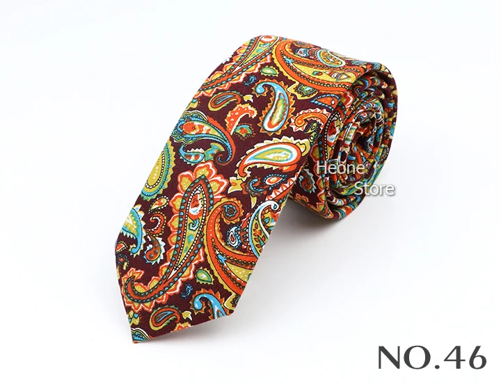 New Floral Elegant Tie For Men Women 100% Cotton Beautiful Flower Paisley Necktie Narrow Skinny Cravat Wedding Casual Corbatas