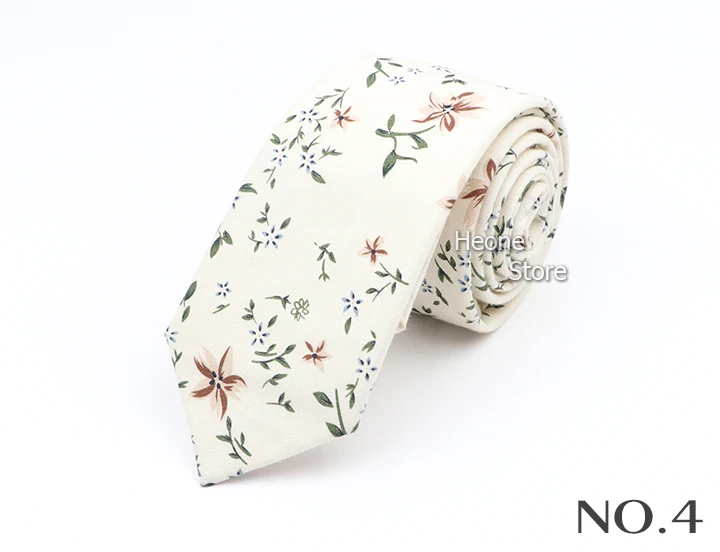 New Floral Elegant Tie For Men Women 100% Cotton Beautiful Flower Paisley Necktie Narrow Skinny Cravat Wedding Casual Corbatas