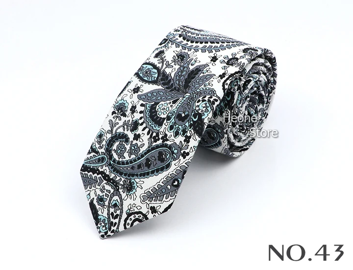 New Floral Elegant Tie For Men Women 100% Cotton Beautiful Flower Paisley Necktie Narrow Skinny Cravat Wedding Casual Corbatas