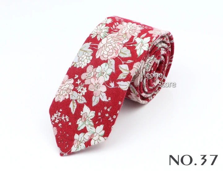 New Floral Elegant Tie For Men Women 100% Cotton Beautiful Flower Paisley Necktie Narrow Skinny Cravat Wedding Casual Corbatas