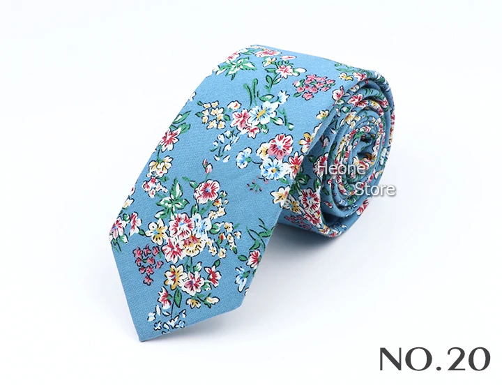New Floral Elegant Tie For Men Women 100% Cotton Beautiful Flower Paisley Necktie Narrow Skinny Cravat Wedding Casual Corbatas
