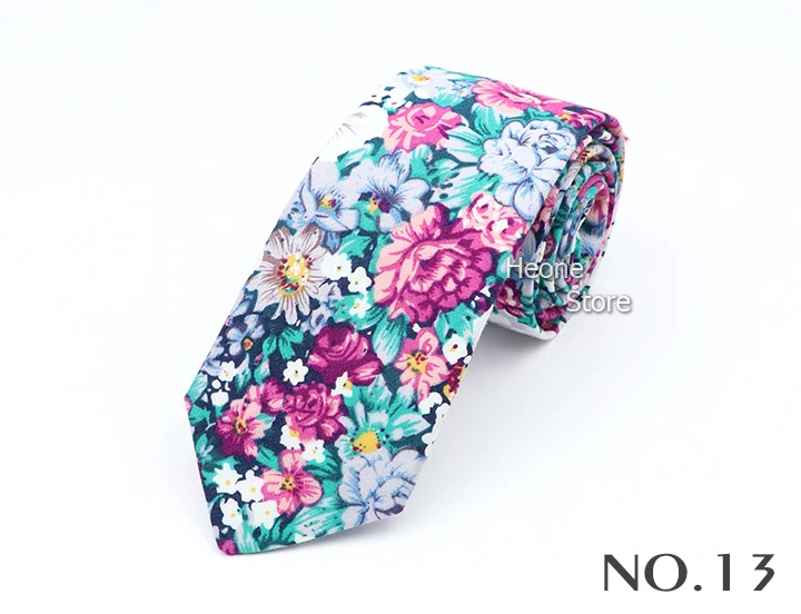 New Floral Elegant Tie For Men Women 100% Cotton Beautiful Flower Paisley Necktie Narrow Skinny Cravat Wedding Casual Corbatas
