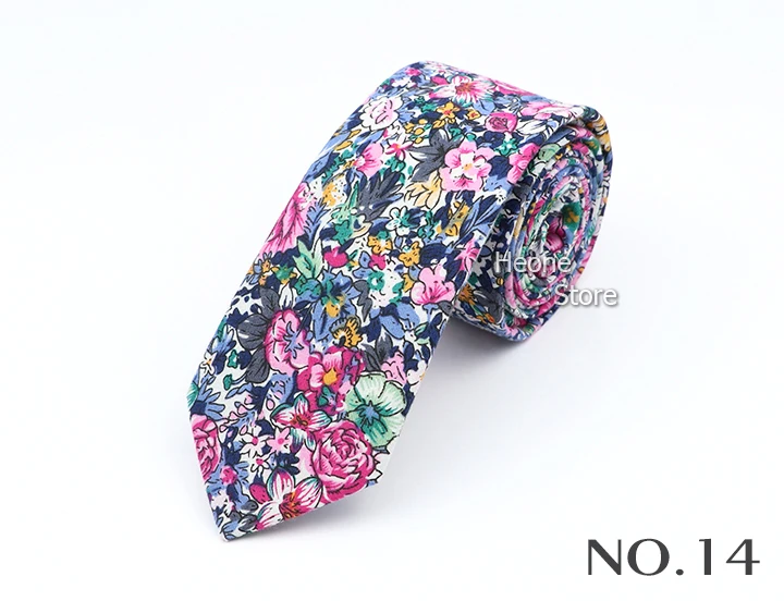 New Floral Elegant Tie For Men Women 100% Cotton Beautiful Flower Paisley Necktie Narrow Skinny Cravat Wedding Casual Corbatas