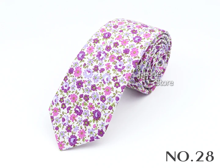 New Floral Elegant Tie For Men Women 100% Cotton Beautiful Flower Paisley Necktie Narrow Skinny Cravat Wedding Casual Corbatas